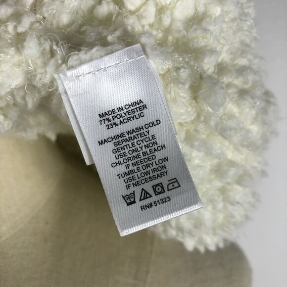 1. STATE Antique White Fuzzy Mock Neck Sweater Med - Picture 4 of 5